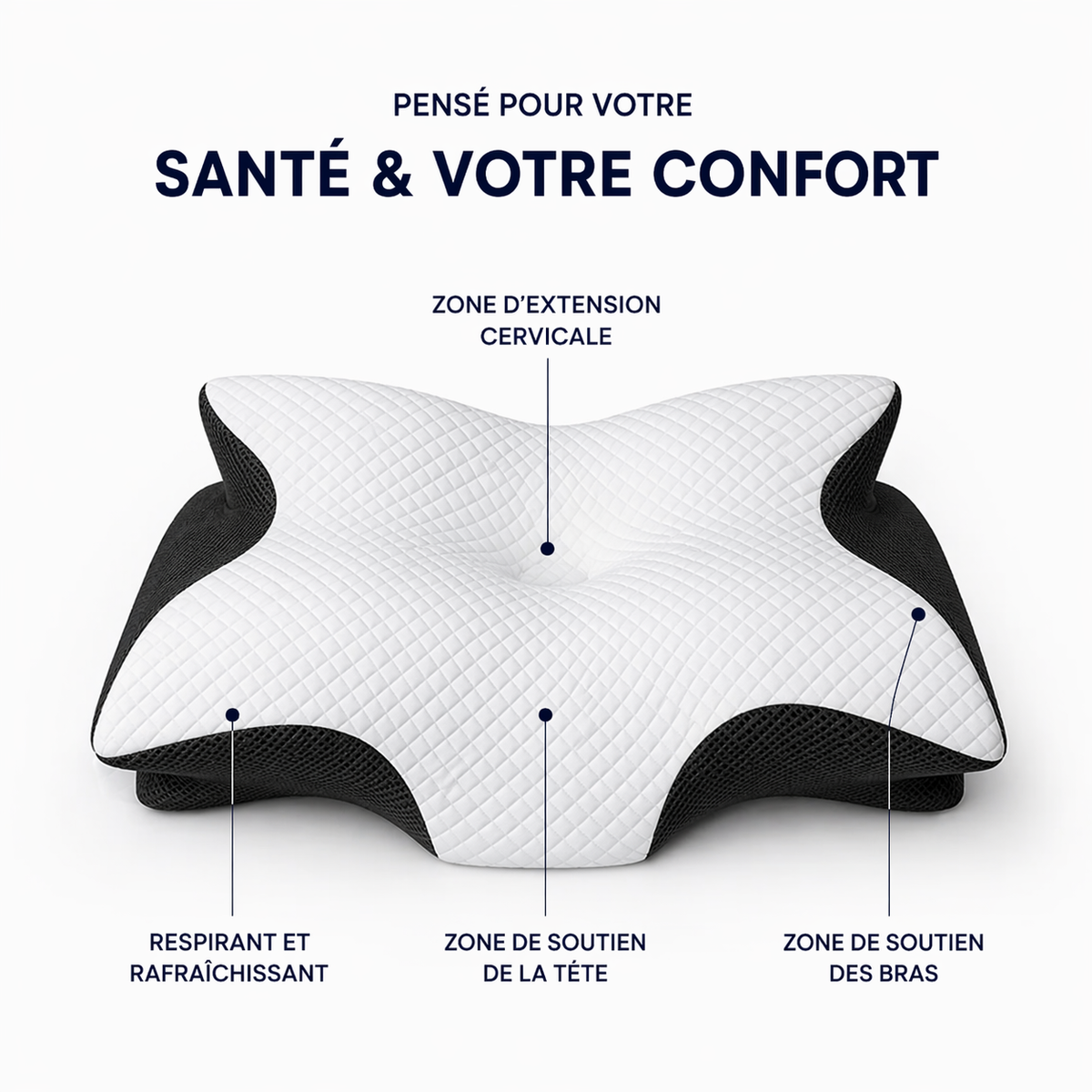 Oreiller Ergonomique  — Soutien Cervical