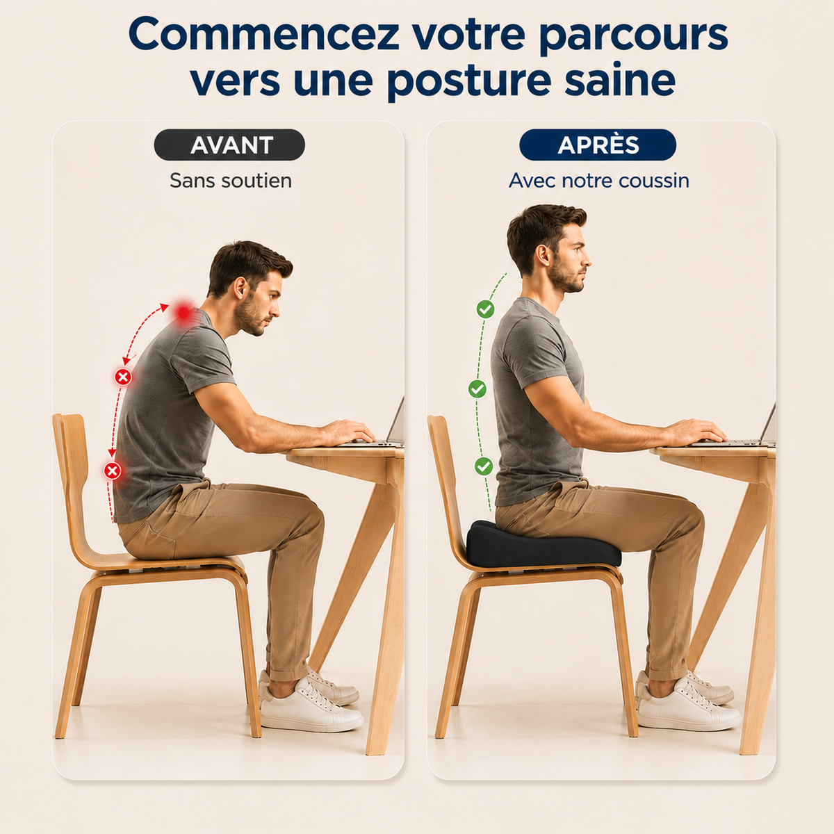 Coussin Coccyx Ergonomique Mémoire de Forme