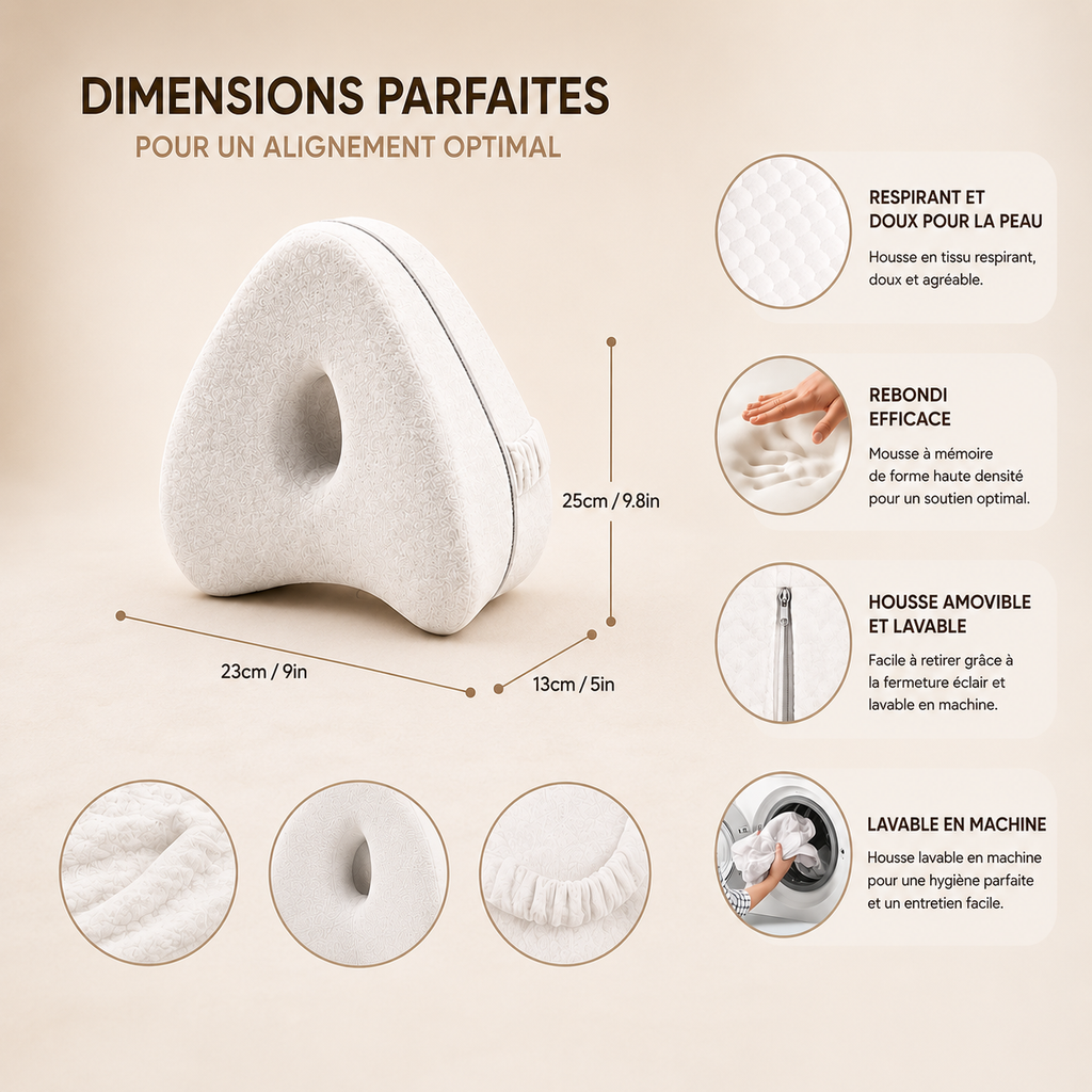 Coussin de Jambes Ergonomique à Mémoire de Forme