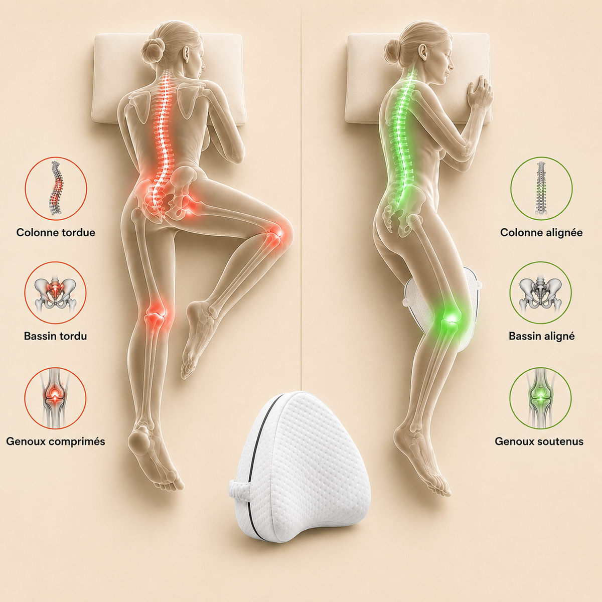 Coussin de Jambes Ergonomique à Mémoire de Forme
