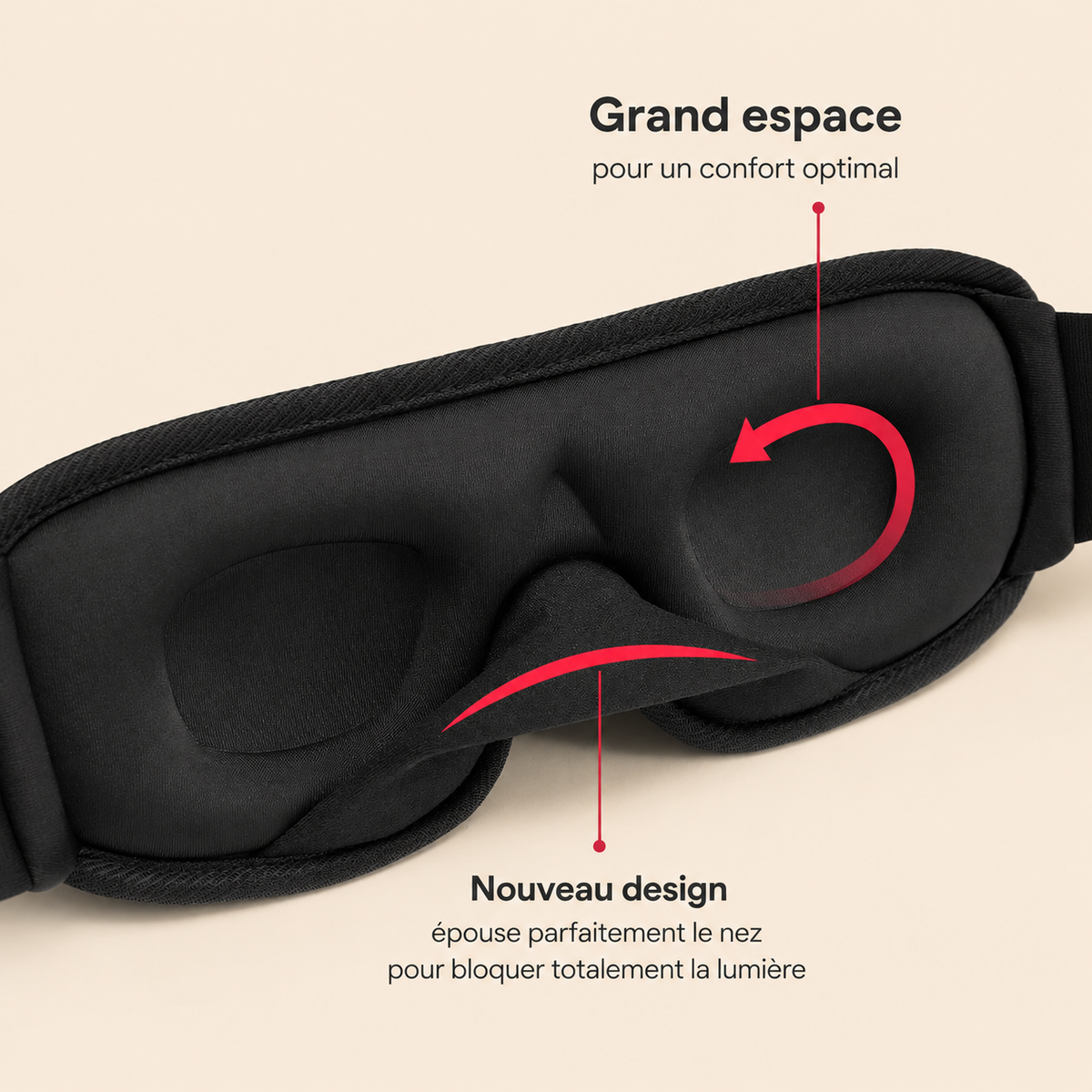 Masque de Sommeil 3D Ergonomique Anti-Lumière