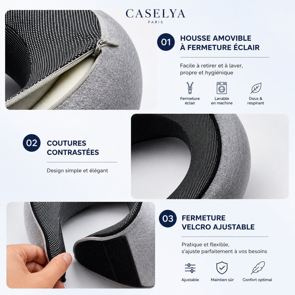 Coussin de Voyage Ergonomique à Mémoire de Forme