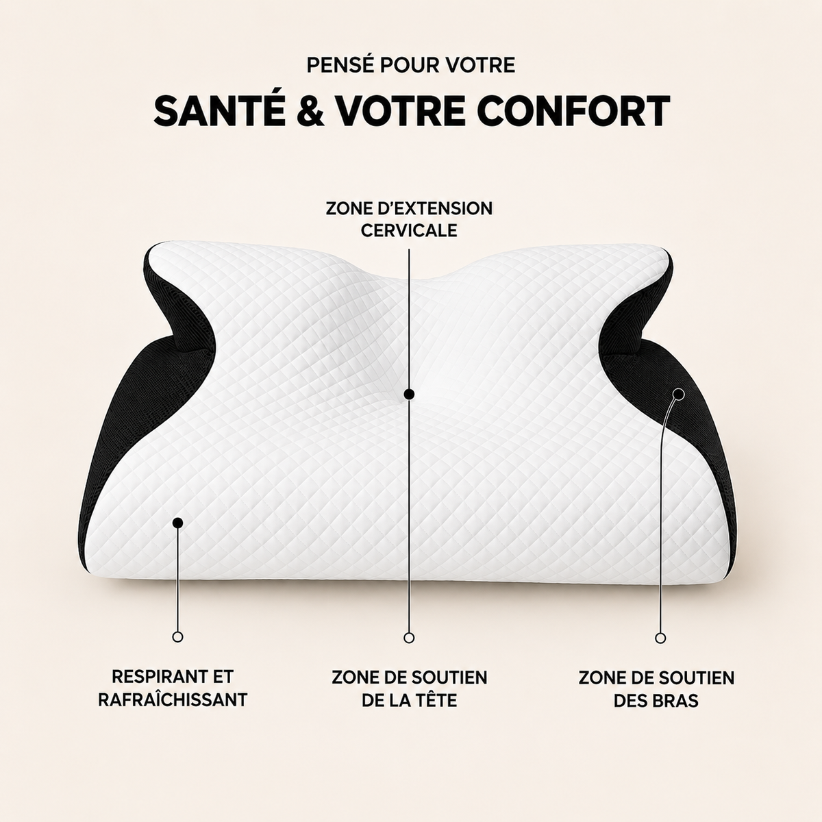 Oreiller Ergonomique  — Soutien Cervical