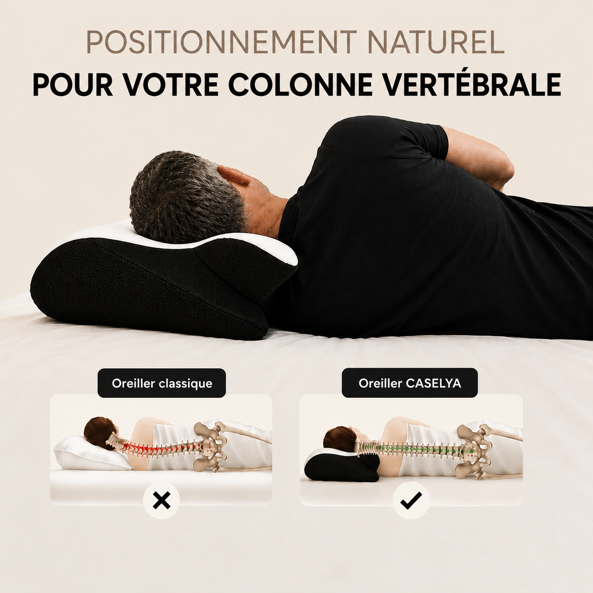Oreiller Ergonomique  — Soutien Cervical